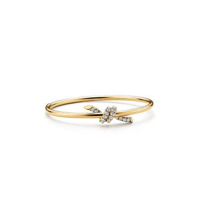 TIFFANY WIRE BANGLE IN YELLOW GOLD WITH DIAMONDS 69526012